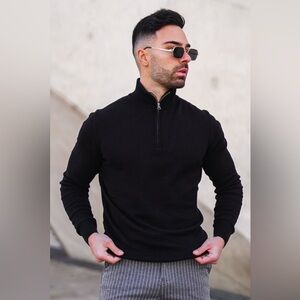 Icon Amsterdam THE SANTONI HALF ZIP SWEATER Size Large